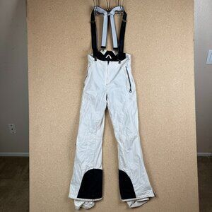 Sportalm Frame-Tech Ski Trousers Bib Pants White Womens Size 38 Thinsulate Brace